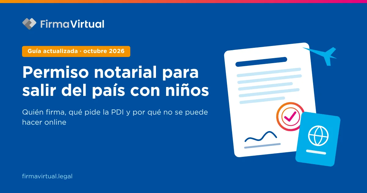 Permiso notarial para salir del país con niños, guía de FirmaVirtual actualizada a octubre de 2026