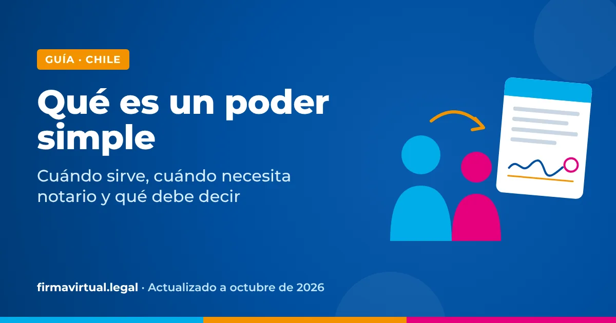 Qué es un poder simple, guía de FirmaVirtual sobre cuándo sirve, cuándo necesita notario y qué debe decir